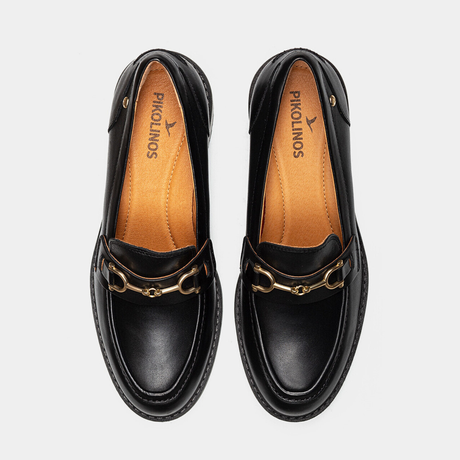 W0D-3920 Bkack Leather Loafers