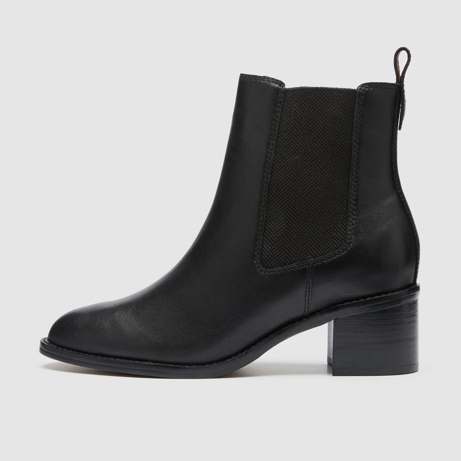 Liberty Black Tumbled Leather Ankle Boots