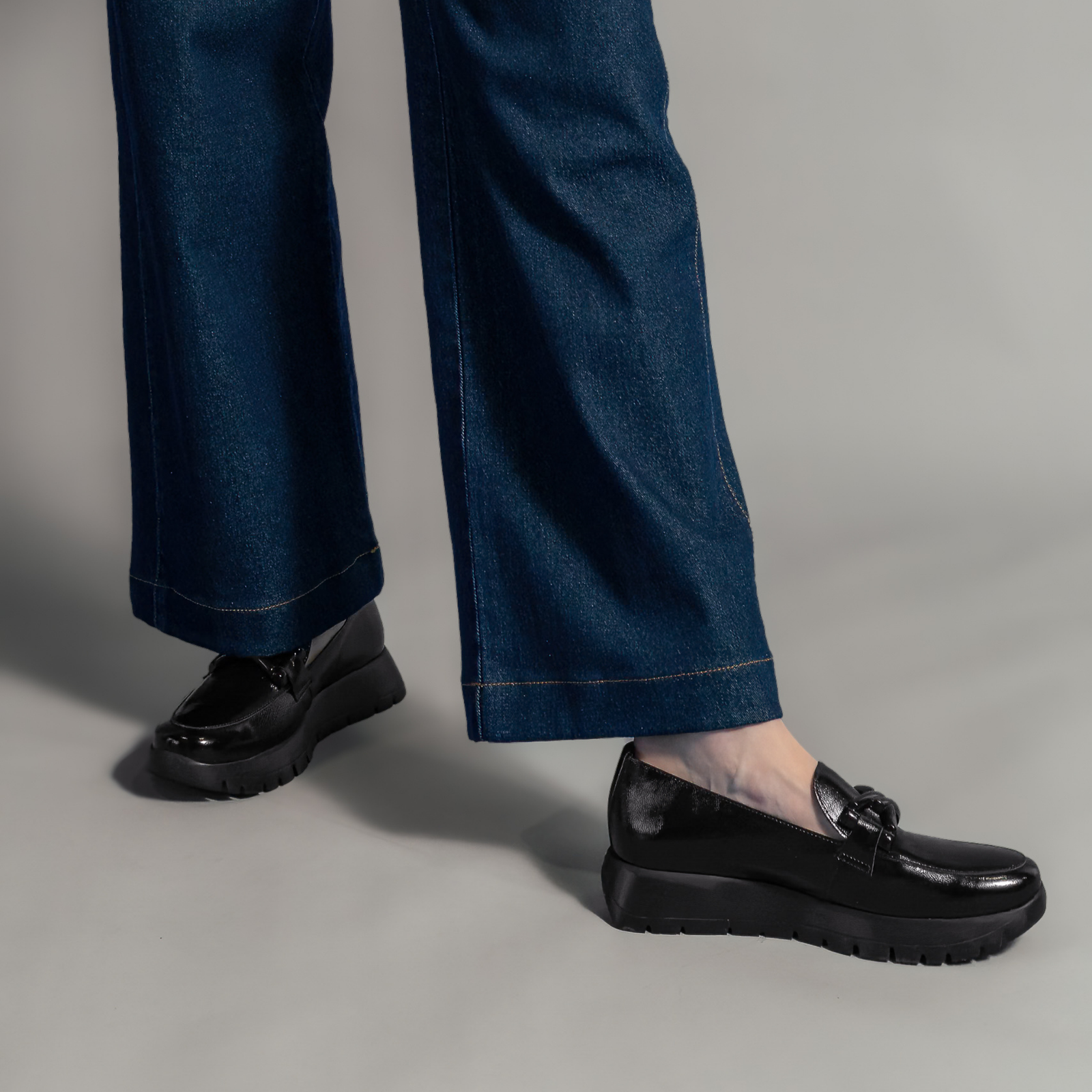 Nora Black Patent Leather Loafers