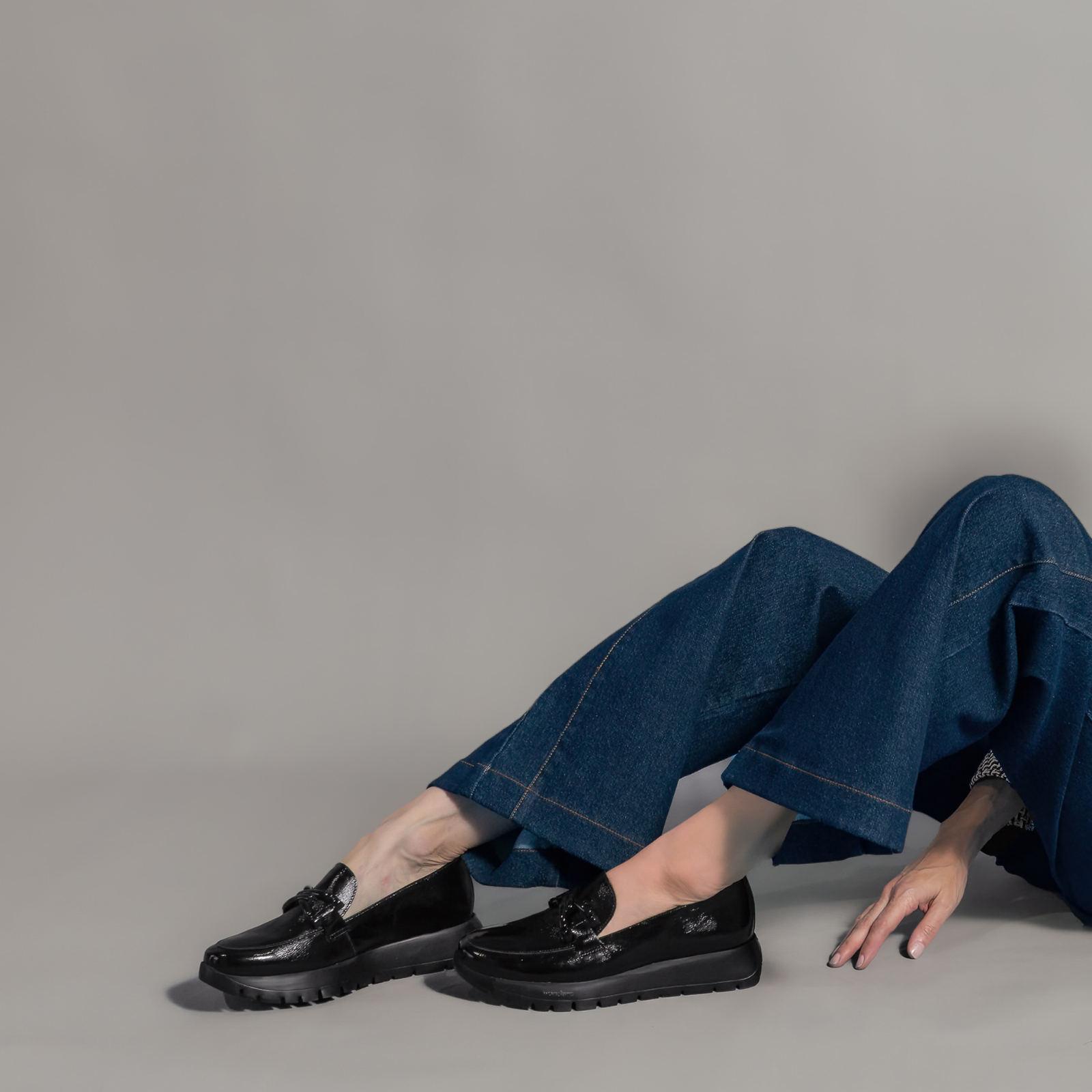 Nora Black Patent Leather Loafers