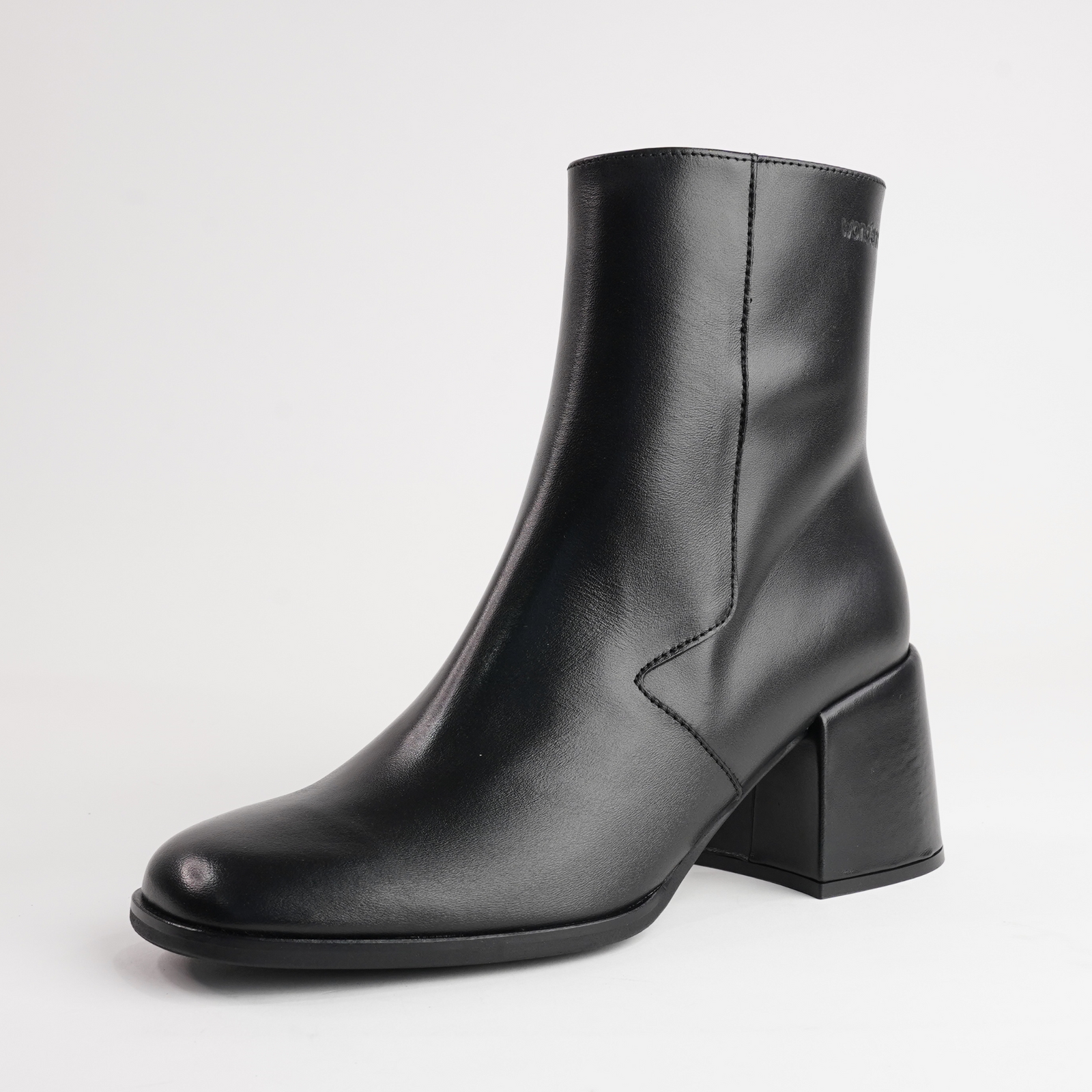 Vesper Black Leather Ankle Boots