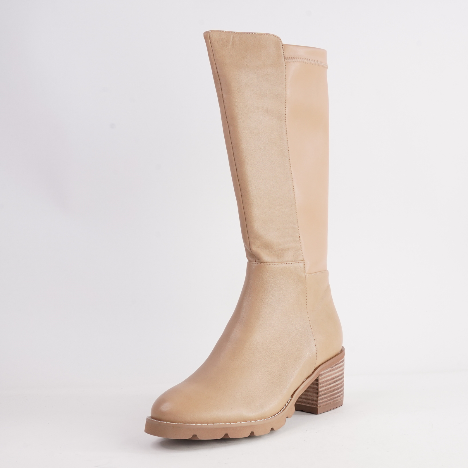 Anderson Camel Leather Knee High Boots