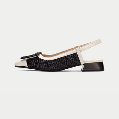 Rhv254046 Latte/ Black Leather Flats