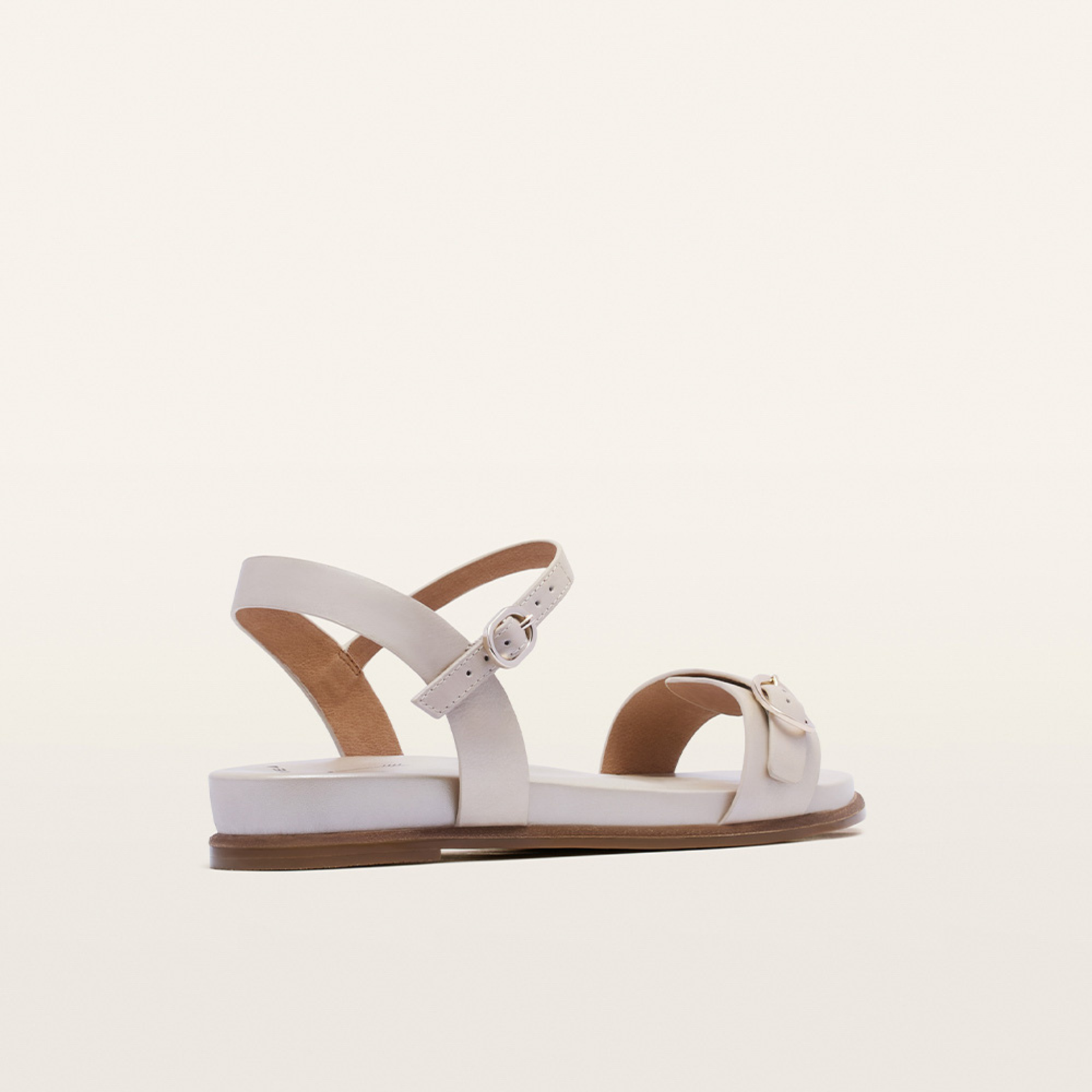 Bree Warm Pearl Leather Sandals