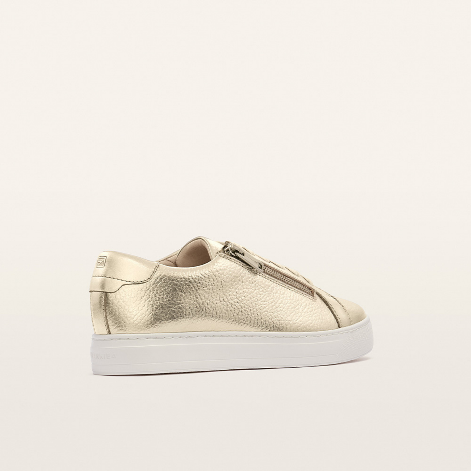 Billie II White Gold Tumbled Leather Sneakers