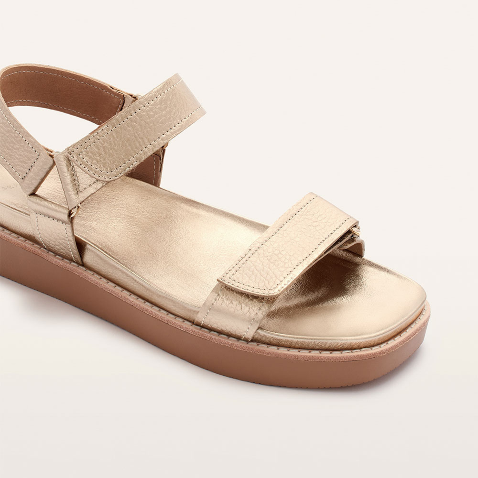 Zane Soft Gold Tumbled Leather Sandals