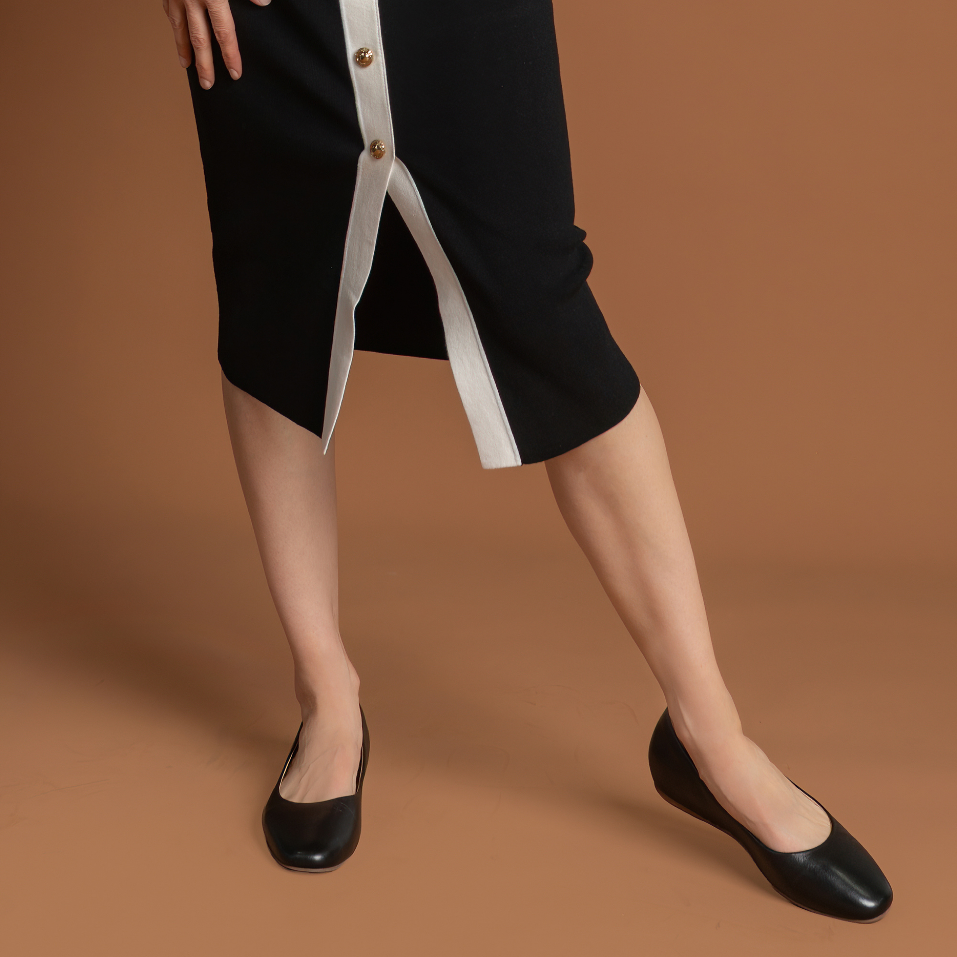 Dorset Black Leather Ballet Flats