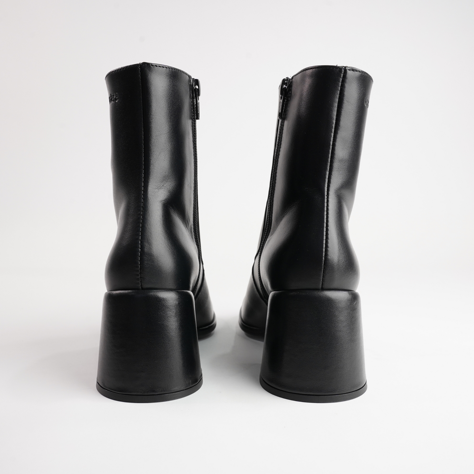 Vesper Black Leather Ankle Boots