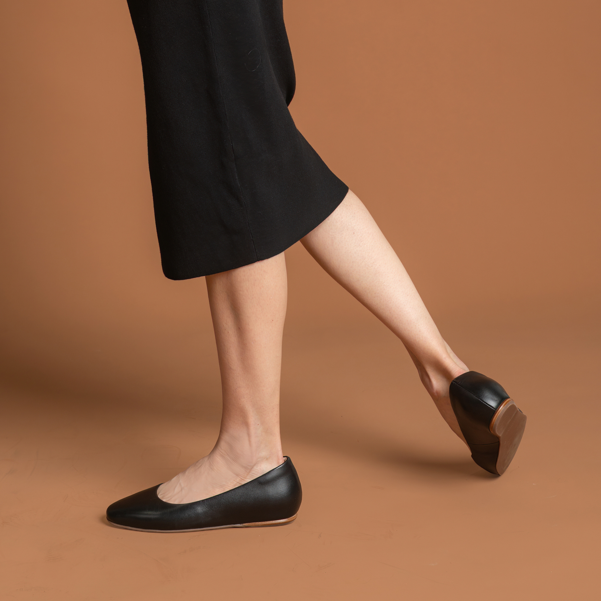 Dorset Black Leather Ballet Flats