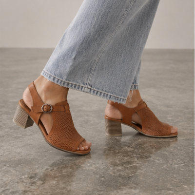 Poppy Tan Leather Heels