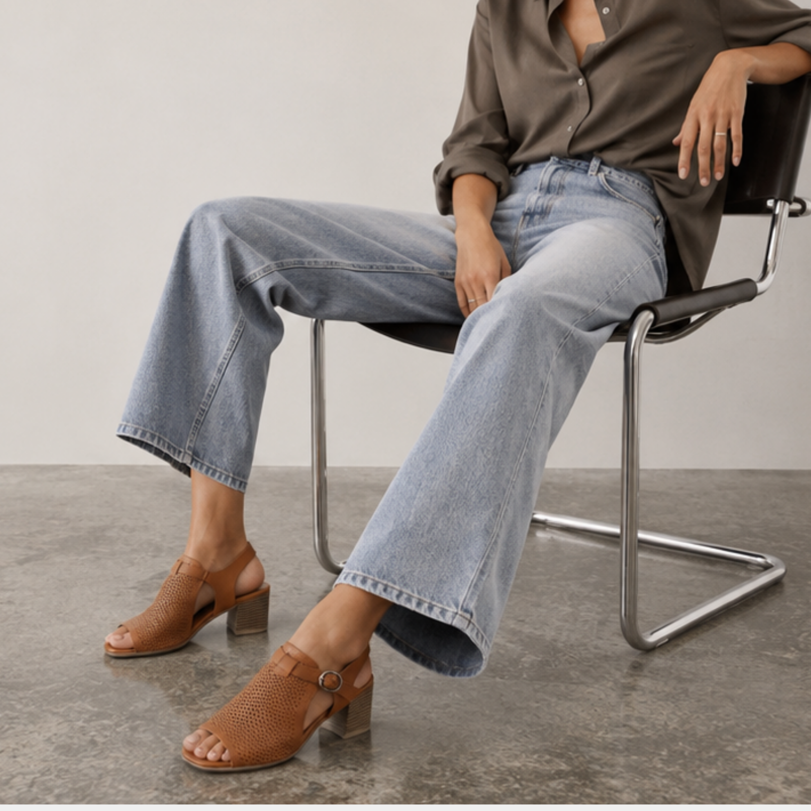 Poppy Tan Leather Heels