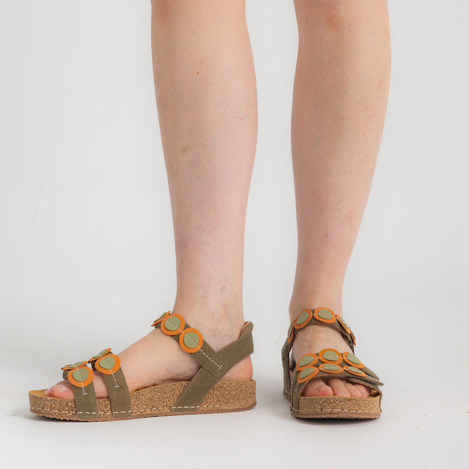 Hannah 13 Olive Multi Leather Sandals