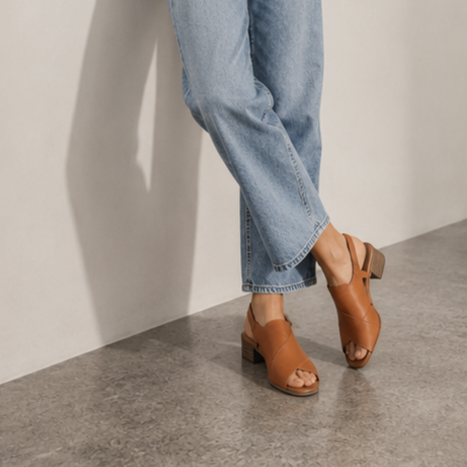 Patch Tan Leather Sandals