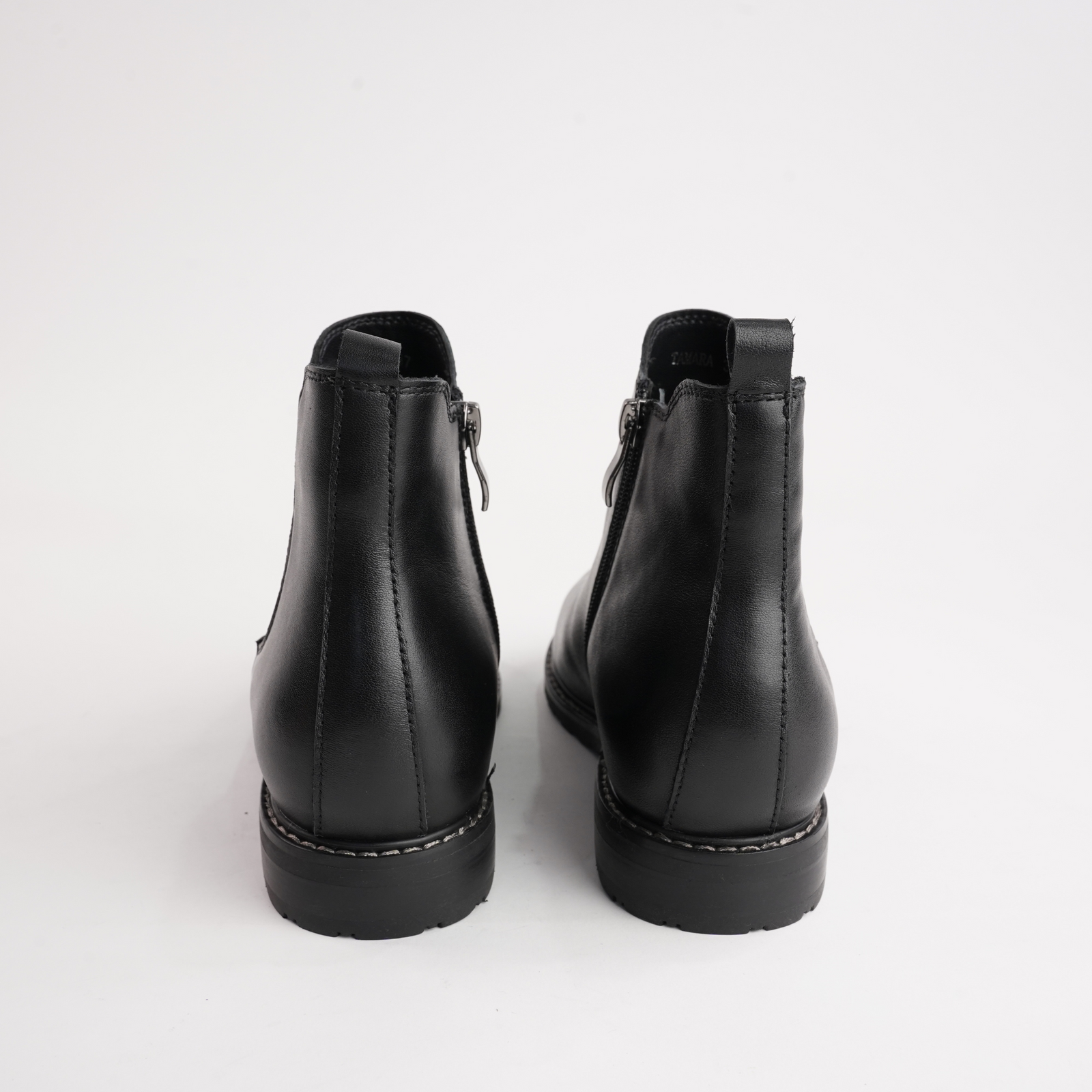 Tamara Black Leather Ankle Boots