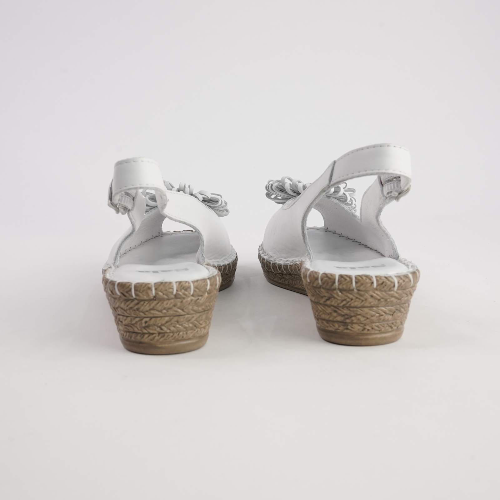 Erica White Leather Espadrille Wedges