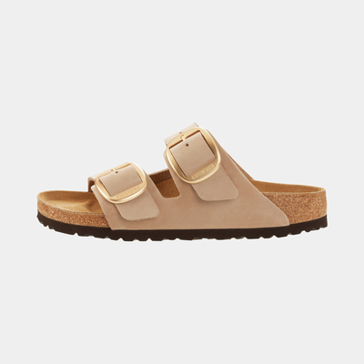 Arizona Big Buckle Sandcastle Nubuck Leather Sandals