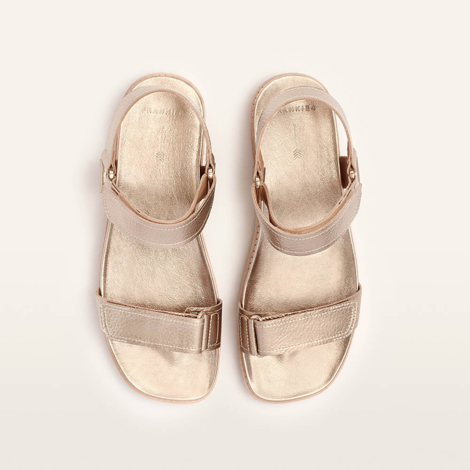 Zane Soft Gold Tumbled Leather Sandals