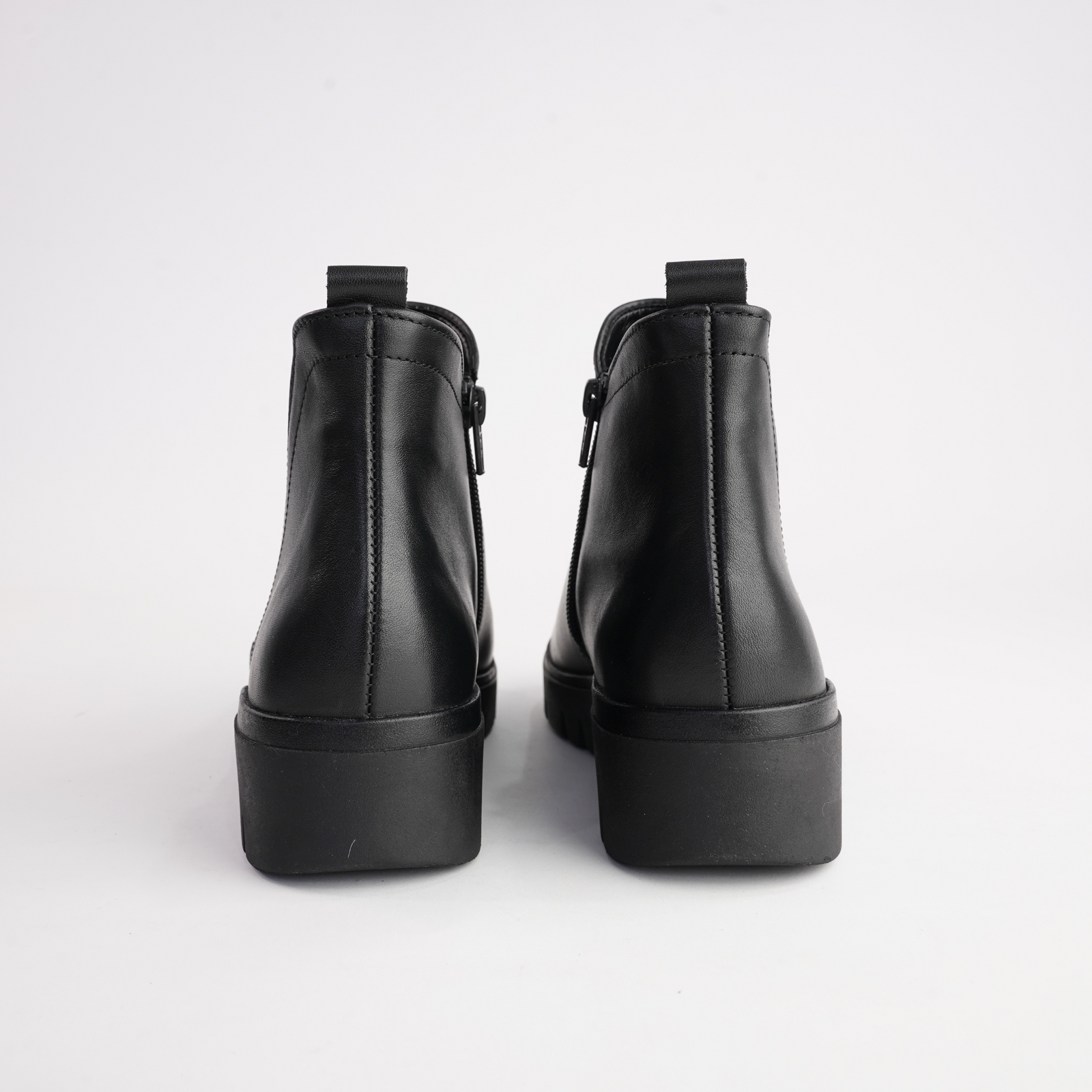Gertie Black Leather Ankle Bootss