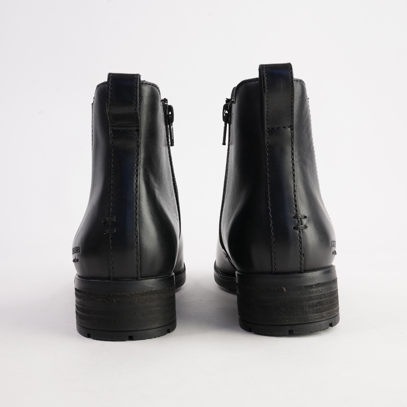 Kate 12 Schwarz Leather Ankle Boots