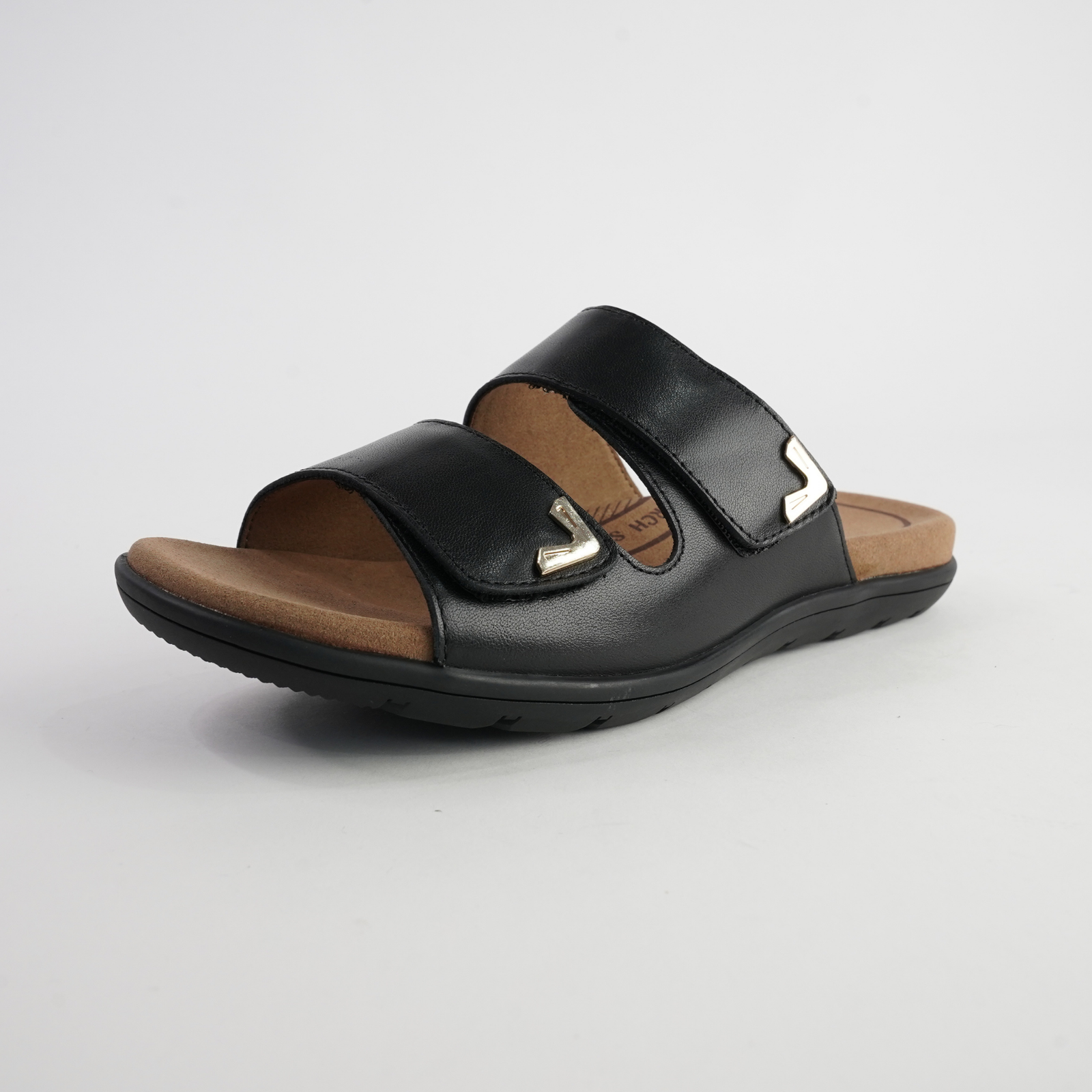 Tribe Black Leather Slides