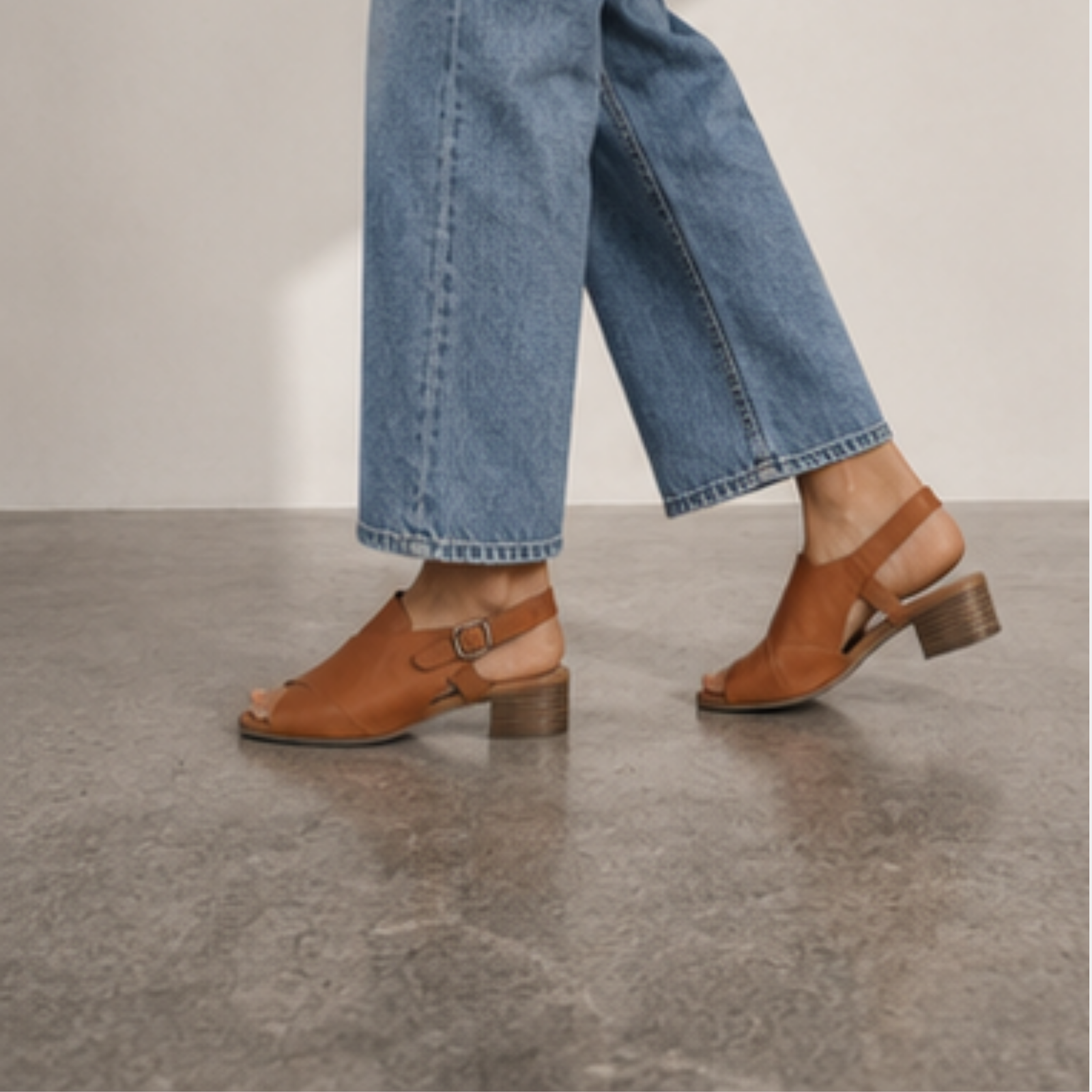 Patch Tan Leather Sandals