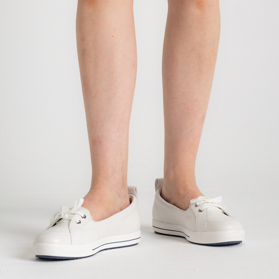 Sophie Iv White Tumbled Leather Sneakers