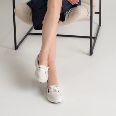 Sophie Iv White Tumbled Leather Sneakers