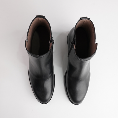 Euli Black Leather Ankle Boots