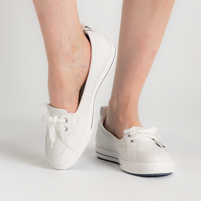 Sophie Iv White Tumbled Leather Sneakers