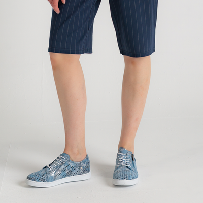 Eg17p Denim Leather Sneakers