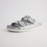 Janescha 701 Silver Leather Slides