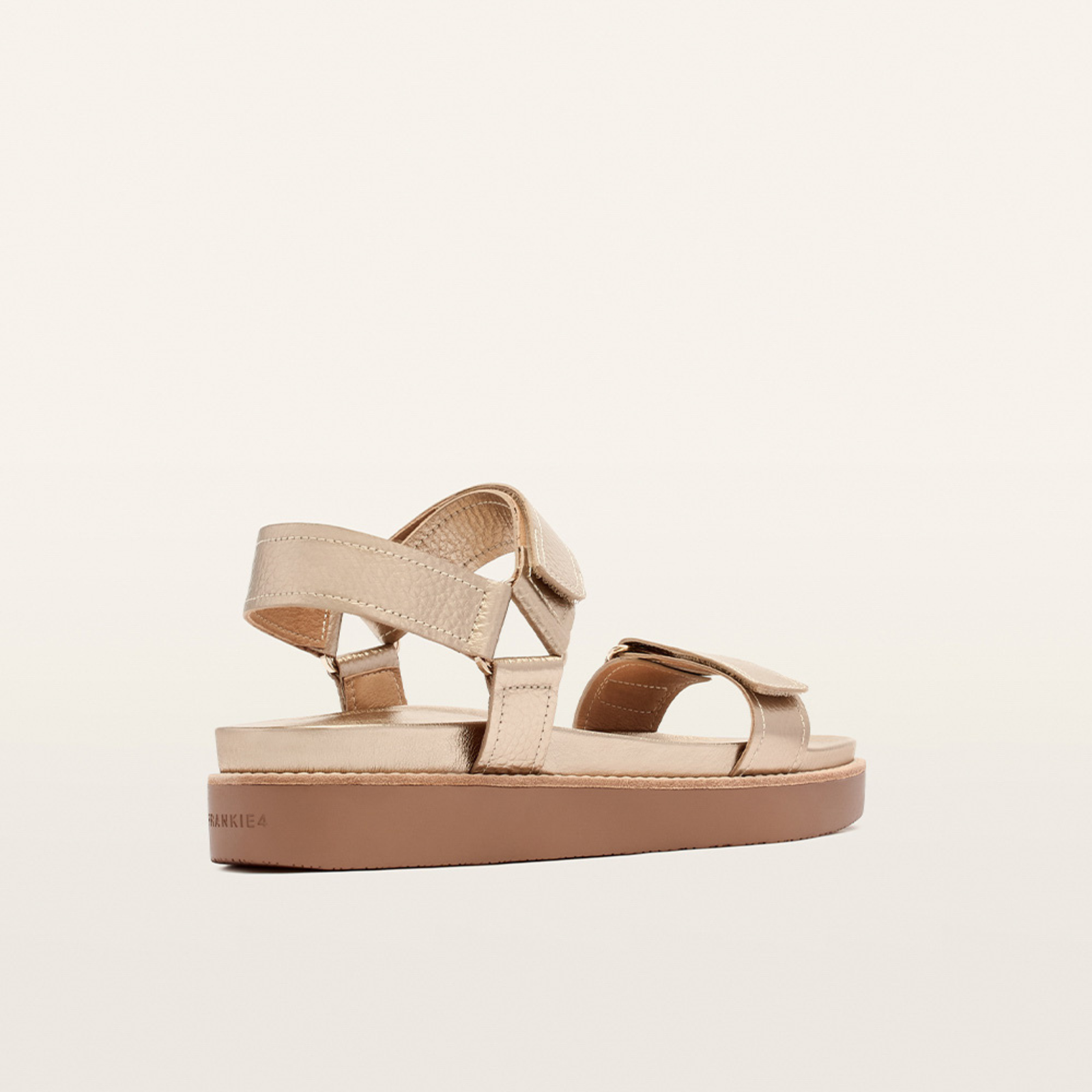 Zane Soft Gold Tumbled Leather Sandals