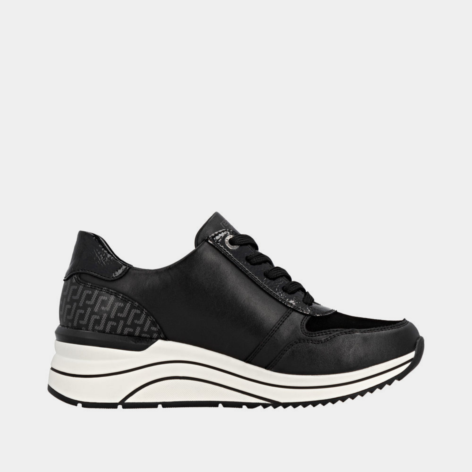 D0T16 Schwarz Leather Sneakers