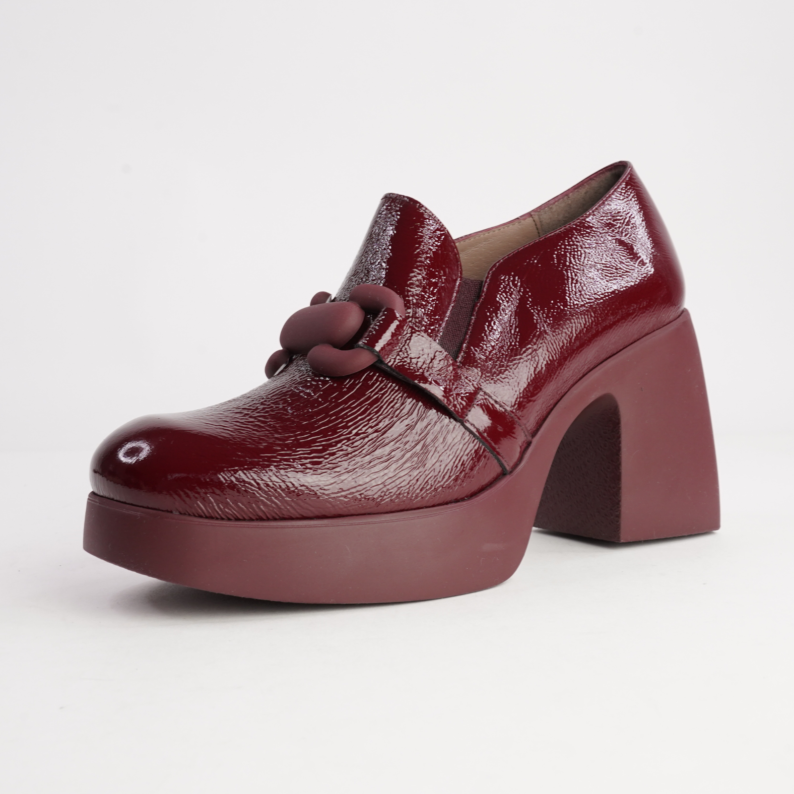Zylo Vino Patent Heeled Loafers