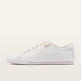 Nat III White Pebbled Leather Sneakers