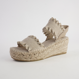 2245 A Beige Espadrille Wedges