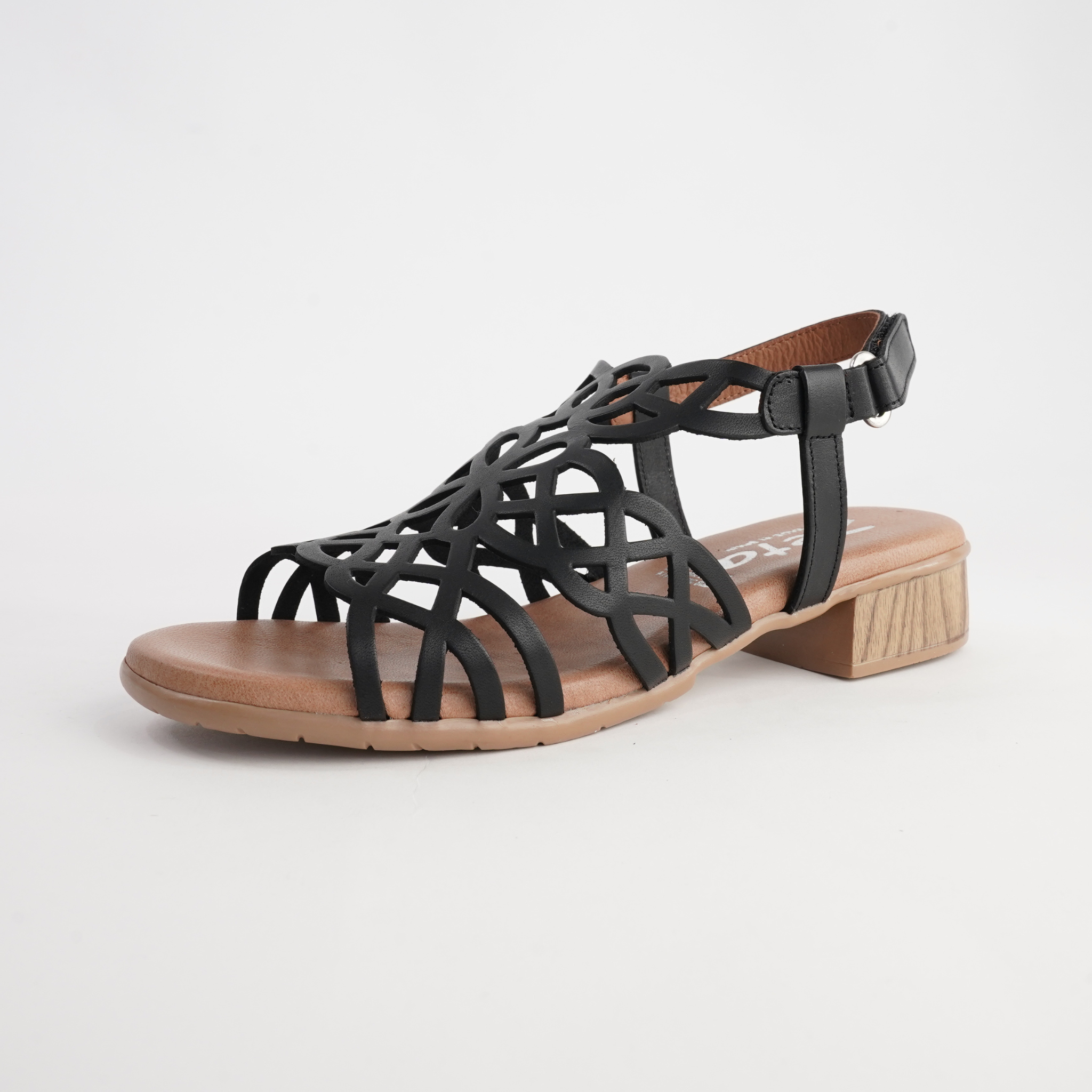 Hilite Black Leather Sandals