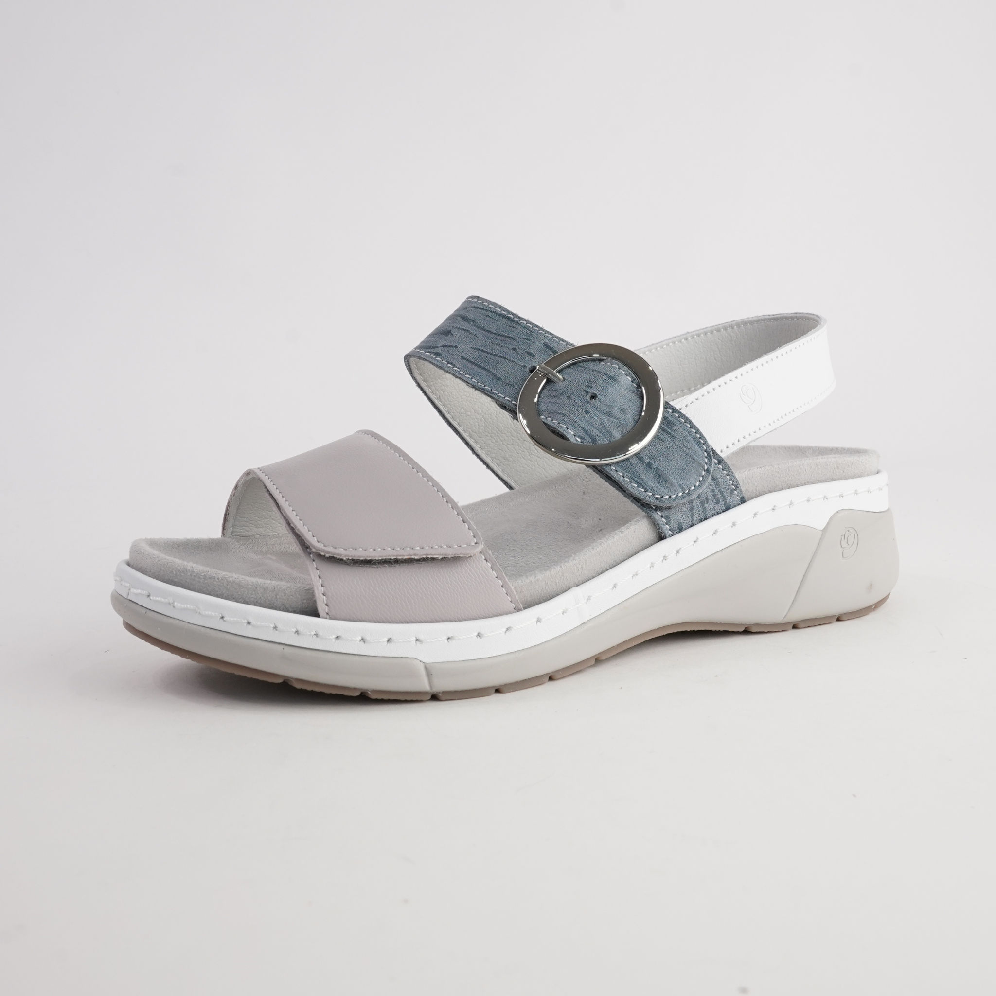 Dixie White Multi Leather Sandals