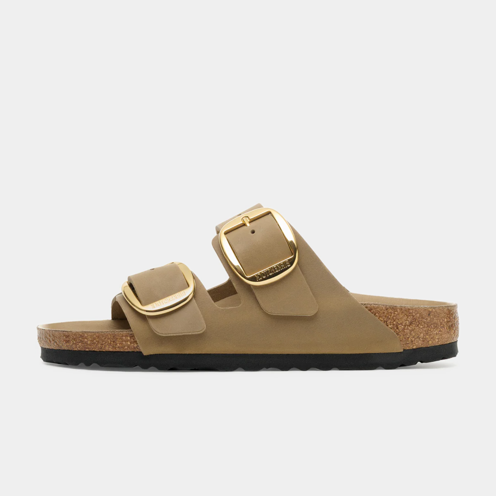 Arizona Big Buckle Tabacco Brown Oiled Leather Sandals