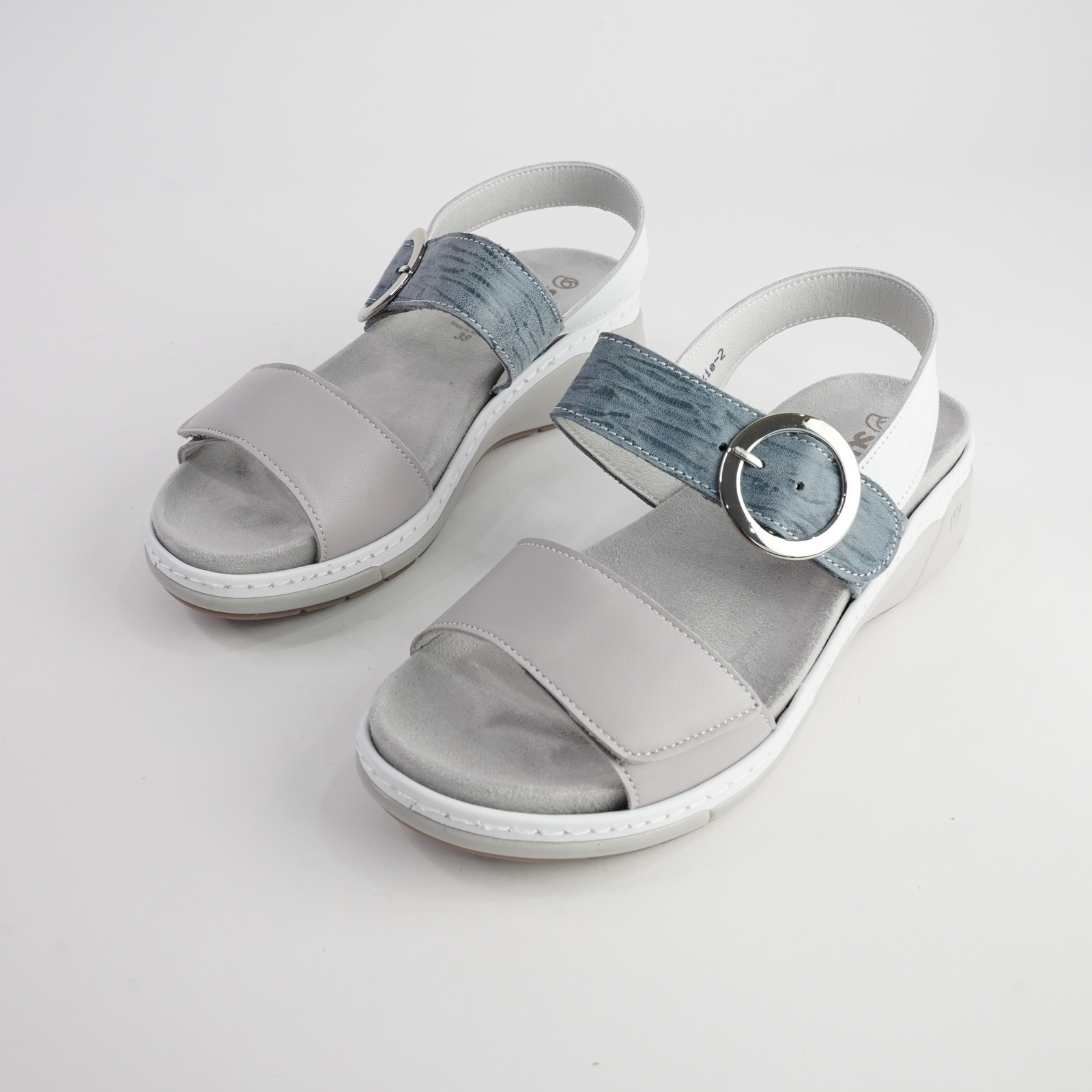 Dixie White Multi Leather Sandals