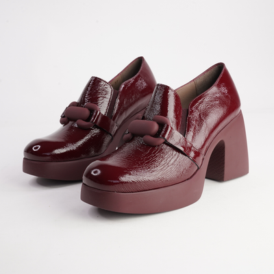 Zylo Vino Patent Heeled Loafers