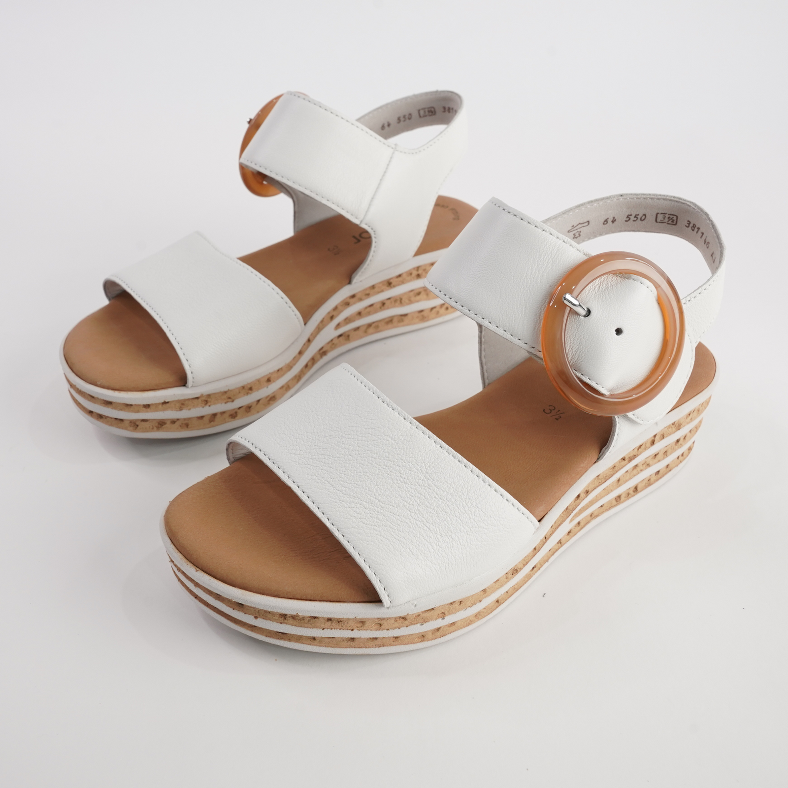 Margo White Leather Sandals