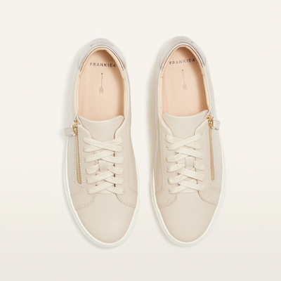 Billie Ecru Leather Sneakers