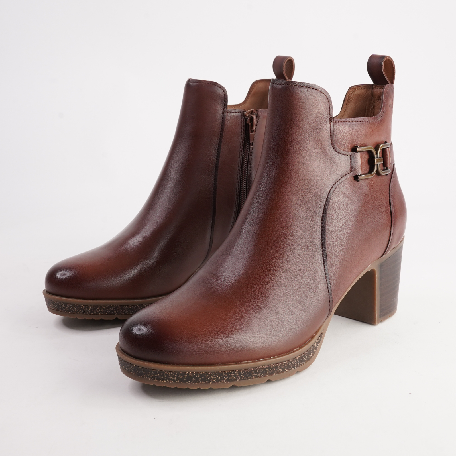 Gloria 04 Cognac Leather Ankle Boots
