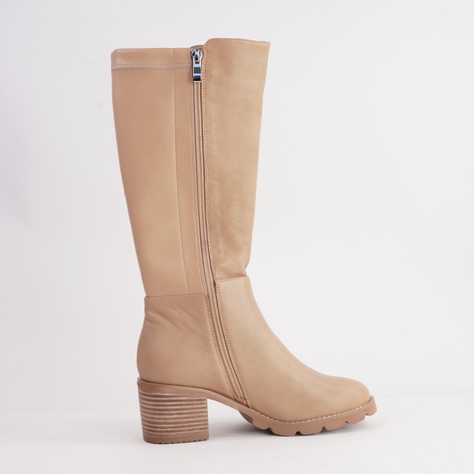 Anderson Camel Leather Knee High Boots