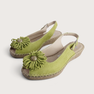 Erica Melon Suede Espadrille Wedges