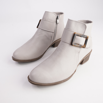 EG230 Taupe Leather Ankle Boots