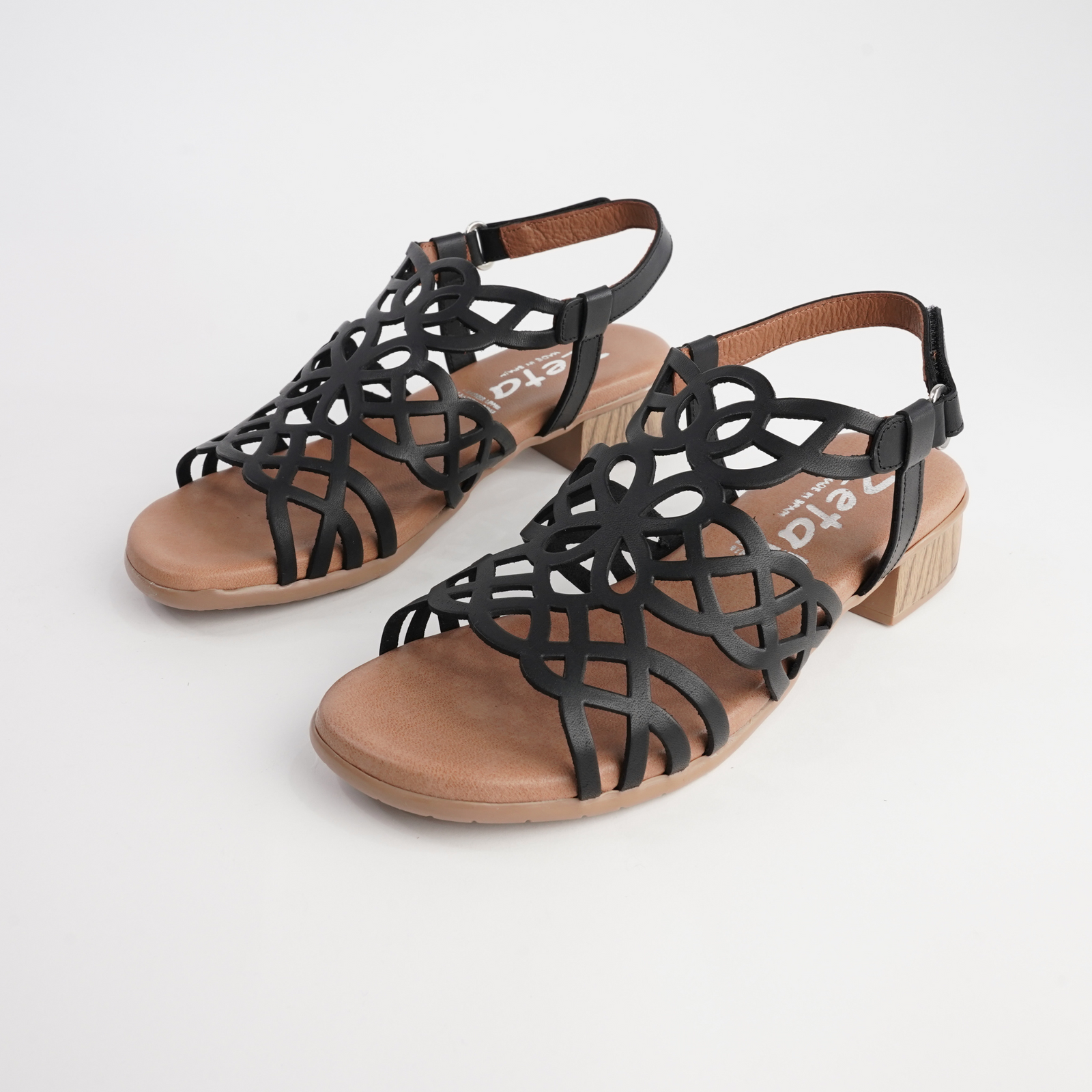 Hilite Black Leather Sandals