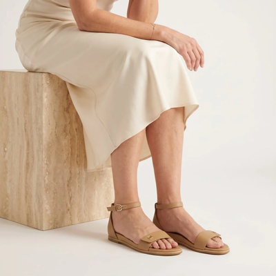 Callie Camel Leather Sandals