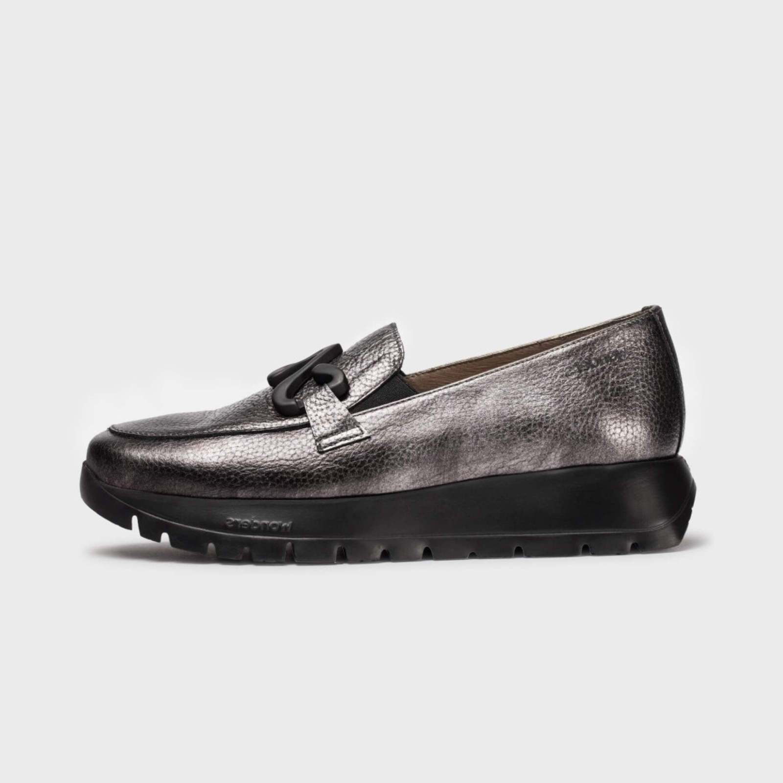 Evara Plomo Leather Loafers
